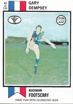 1974 Scanlens VFL #89 Gary Dempsey Front